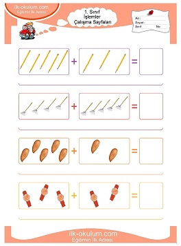 Çocuklar İçin toplam işlemi yaprak testleri 